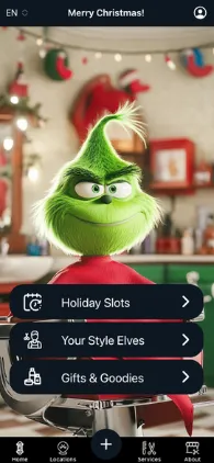 Barbershop app Christmas decoration design